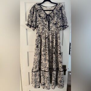 Midi Black floral dress